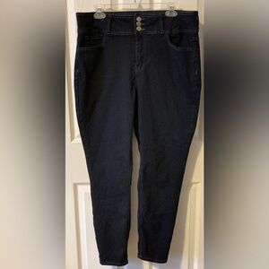 Copperflash Dark Wash High Rise Ankle Skinny‎ Jeans in Stretch Cotton